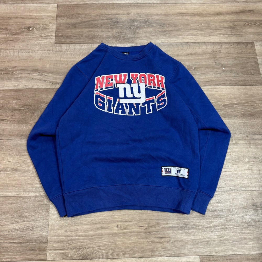 NFL Team Apparel New York Giants Crewneck Sweatshirt Blue Small NY Graphic